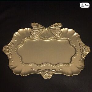 Anna Sui Silver Floral Accent Tray